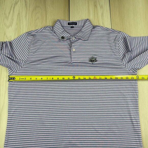 Peter Millar Mens Purple Striped Scotty Cameron Agave Man Stretch Polo Shirt XL - Picture 13 of 14